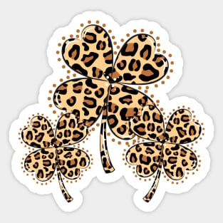 Trio Leopard Shamrock Sticker